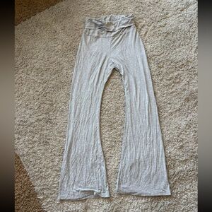 Gray Foldover Flare Pant